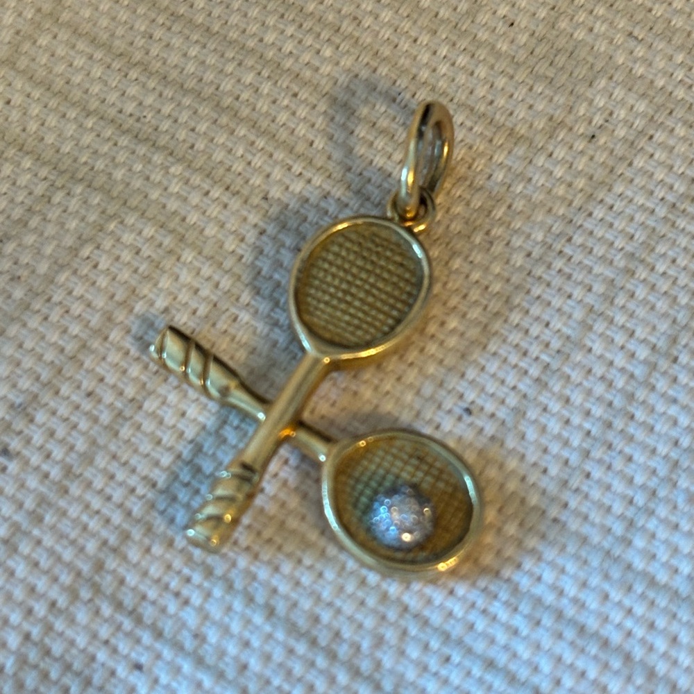 Rare Tiffany $ Co. 18K Yellow Gold Charm with mini diamond ball